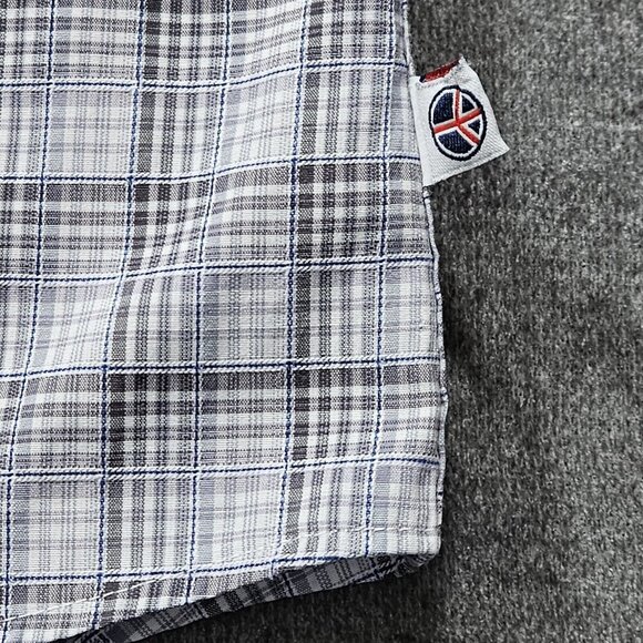 John Lennon Shirt Mens M Plaid Button Up LS Embroidery Hippie Boho Velvet Artsy - Picture 13 of 16